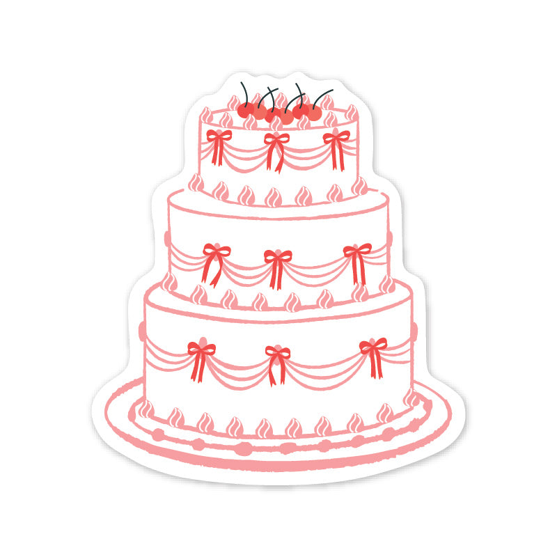 Vintage Tiered Cake Sticker 3"