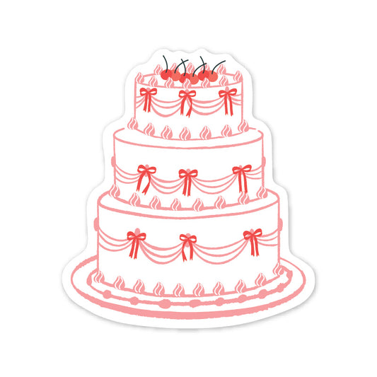 Vintage Tiered Cake Sticker 3"