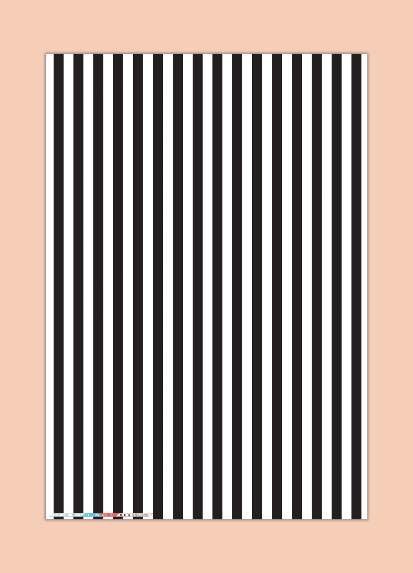 BLACK AND WHITE STRIPE Gift Wrap Sheets