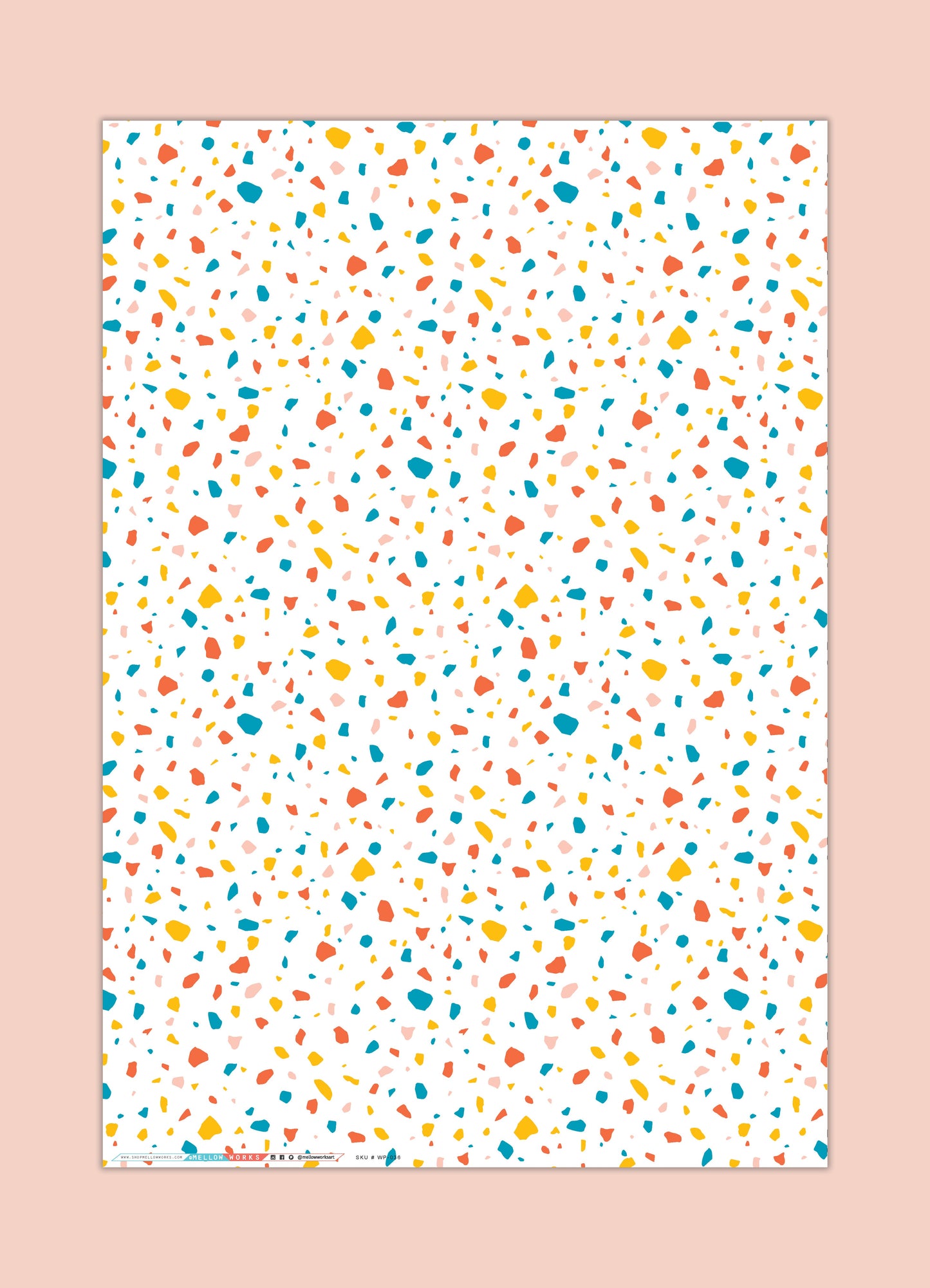 WHITE MULTI TERRAZZO GIFT WRAP Sheets