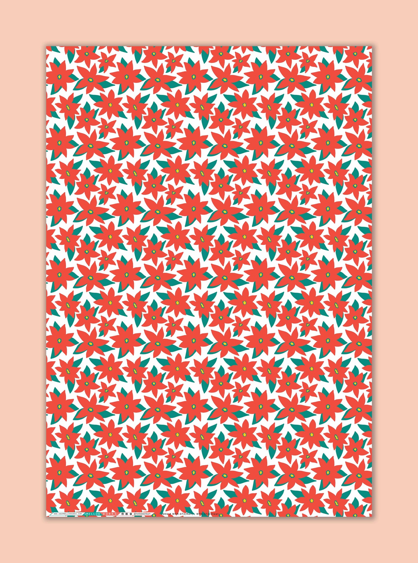 POINSETTIA Gift Wrap Sheets
