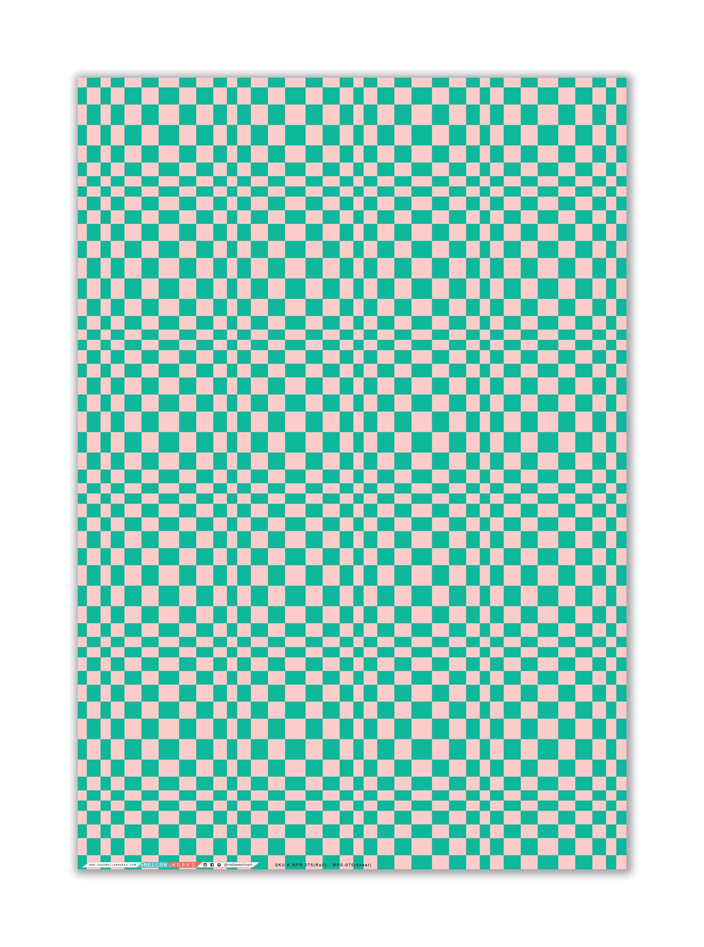 RETRO GREEN CHECKERBOARD Gift Wrap Sheets