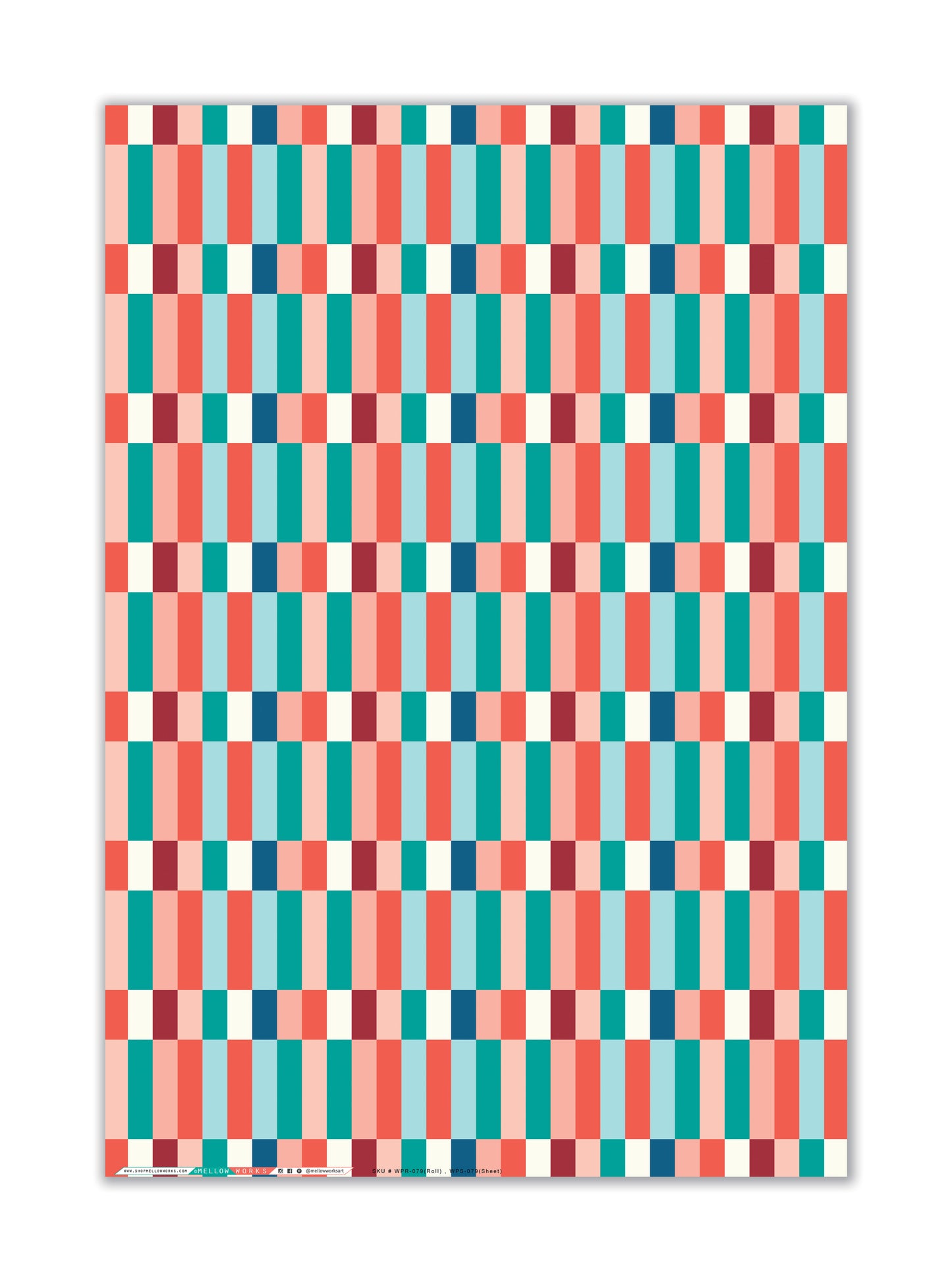 STRIPED CHECKERBOARD Gift Wrap Sheets