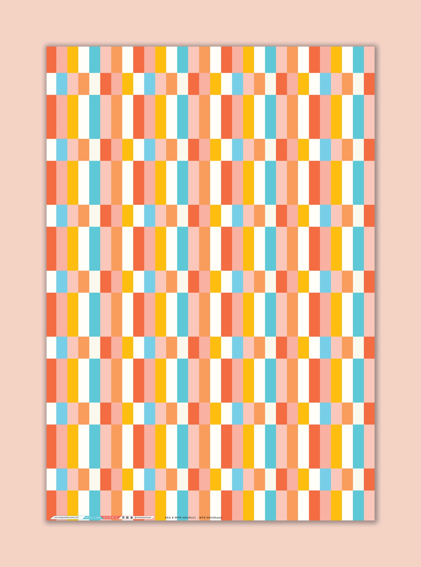 STRIPED CHECKERBOARD Gift Wrap Sheets
