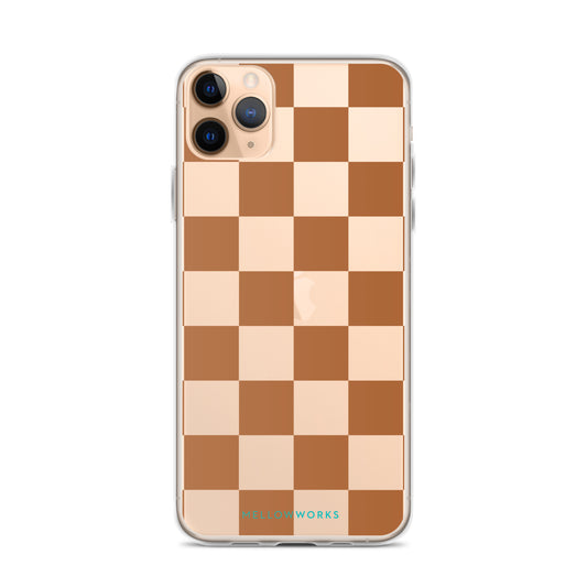 BROWN CHECKERBOARD Clear Case for iPhone®