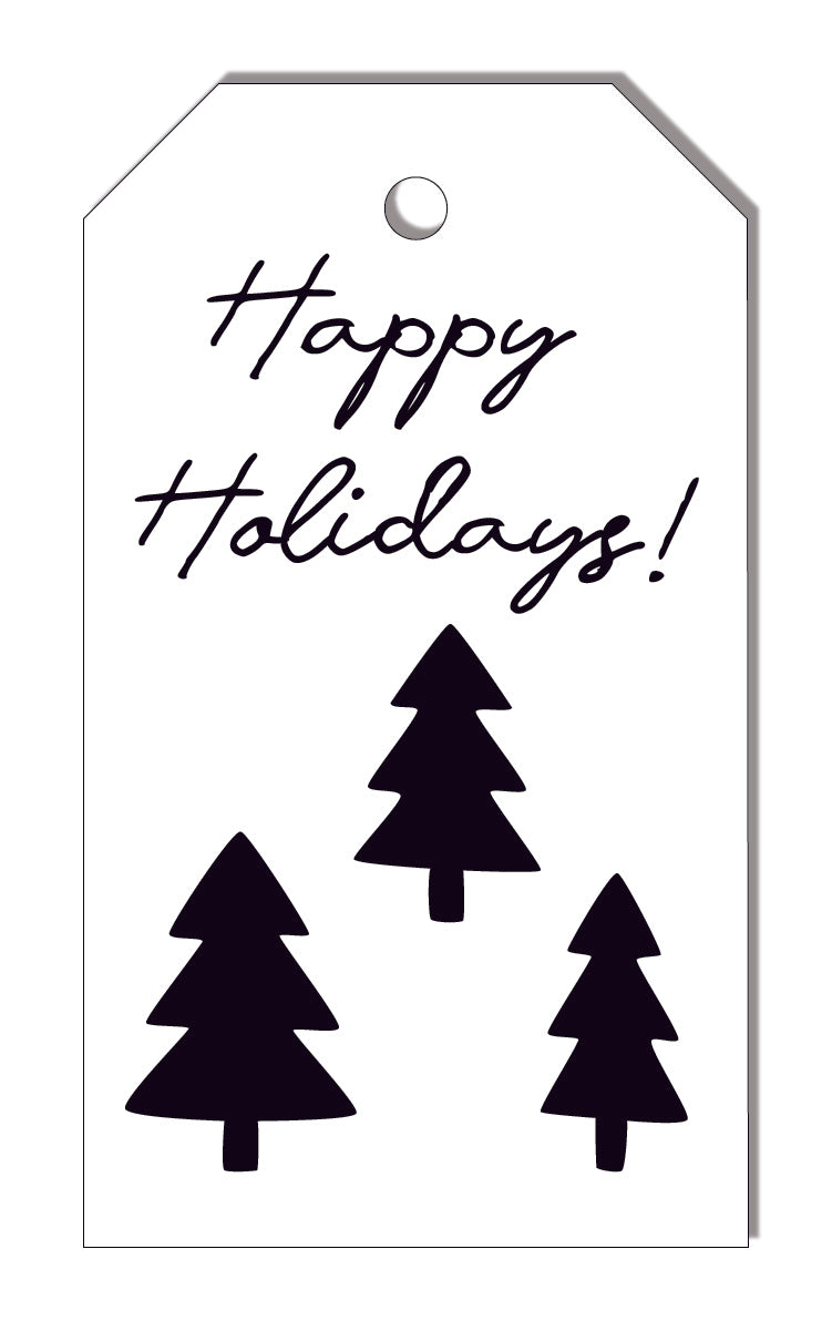 HAPPY HOLIDAYS Christmas Trees Gift Tags,Set of 10