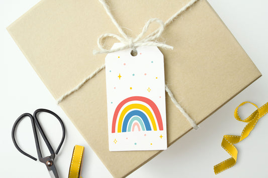 RETRO RAINBOW Gift Tags, Set of 10