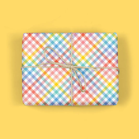 RAINBOW PLAID Gift Wrap Sheets