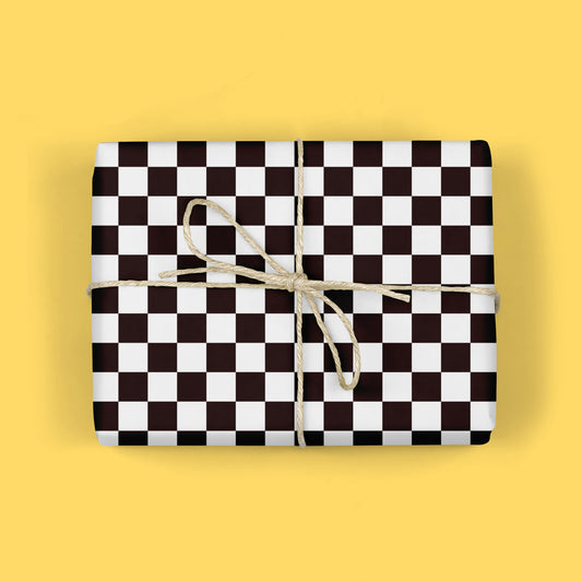 B&W CHECKERBOARD Gift Wrap Sheets