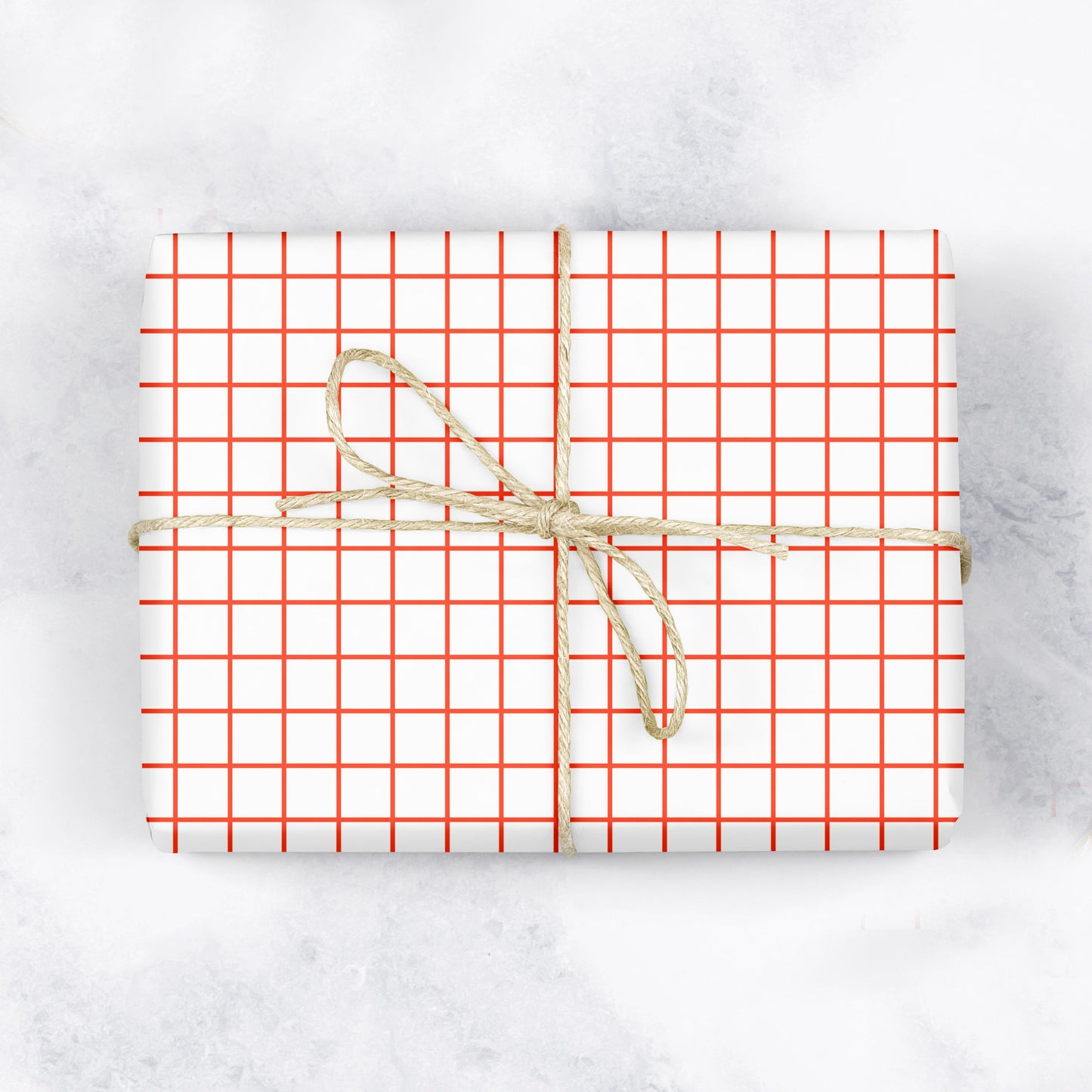 MODERN GRID Red Gift Wrap Sheets