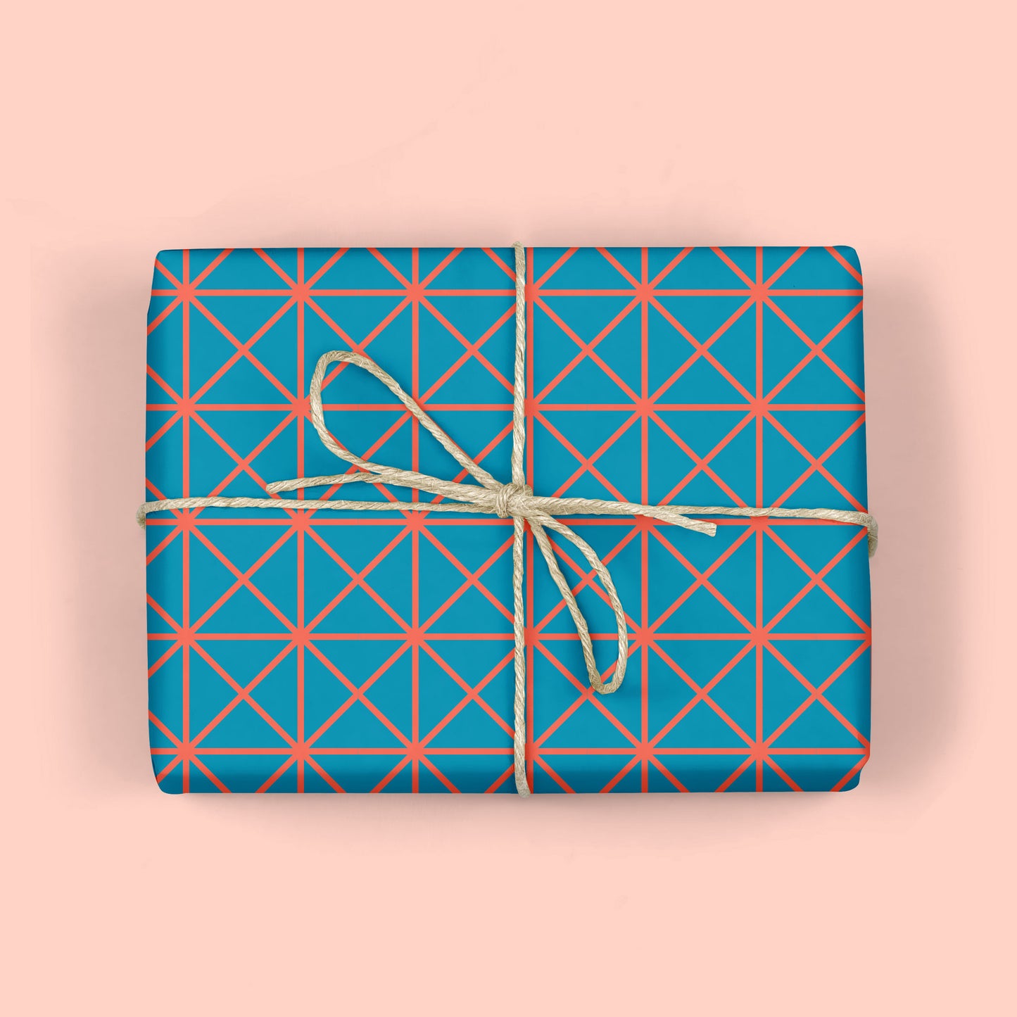 RETRO GRID Teal Gift Wrap Sheets