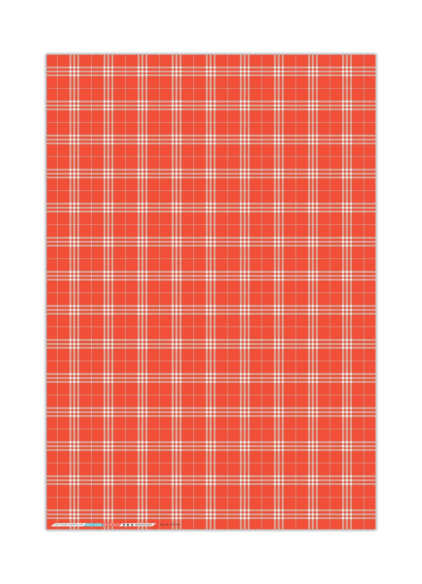 RED HOLIDAY PLAID Gift Wrap Sheets